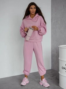 Dam 2-delad Träningsoverall med smörhuva Puderrosa Bolf 525