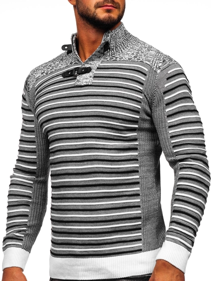 Herr Tröja med ståkrage Vit Bolf 1028