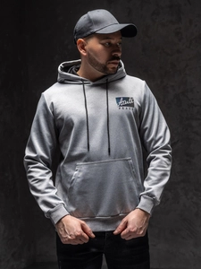 Herr Huvtröja med tryck Grå Bolf HY971A1