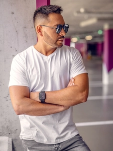 Herr Basic V-ringad T-shirt Vit Bolf 192131A