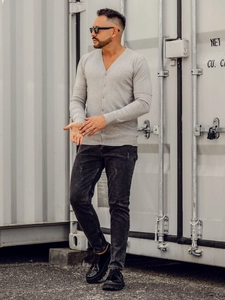 Herr Cardigan Grå Bolf YY06A