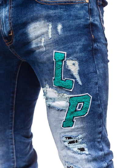 Herr Jeans Slim Fit Marinblå Bolf E7860