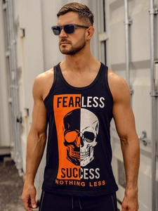 Herr Linne med tryck Svart Bolf 14841A