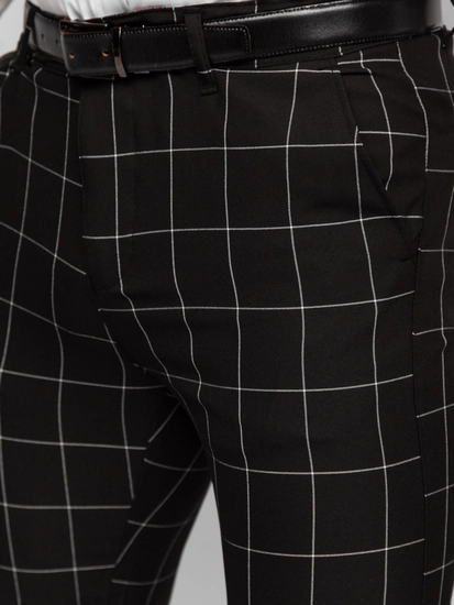 Herr Eleganta rutiga byxor Svart Bolf 0040