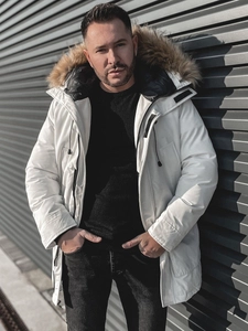 Herr Vinterparkas Vit Bolf 1173