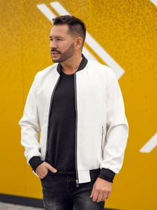 Herr Skinnjacka Bomber Vit Bolf 7110A