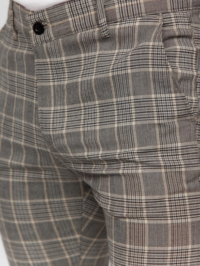 Herr Eleganta rutiga byxor Beige Bolf 184171