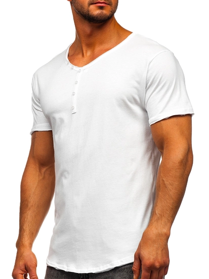 Herr Basic V-ringad T-shirt Vit Bolf 4049