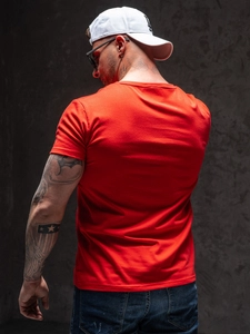 Herr T-shirt med tryck Röd Bolf Y70015