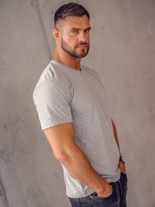 Herr Basic V-ringad T-shirt Grå Bolf 192131A