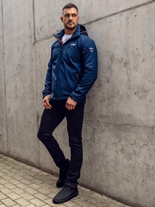 Herr Lättvikt Softshelljacka Marinblå Bolf BK122A