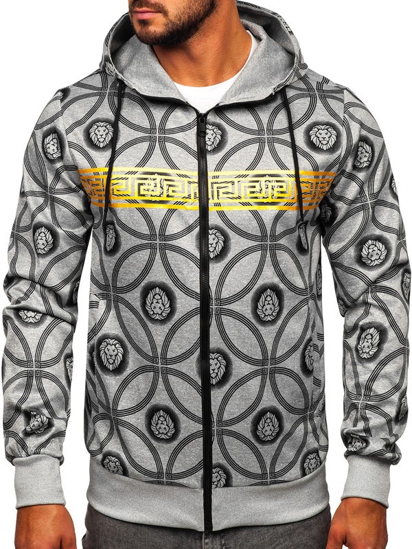 Herr Huvtröja med dragkedja Grå Bolf 27B8123