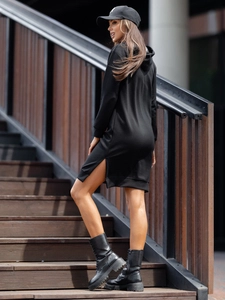 Dam sportig klänning med huva smör Svart Bolf 523