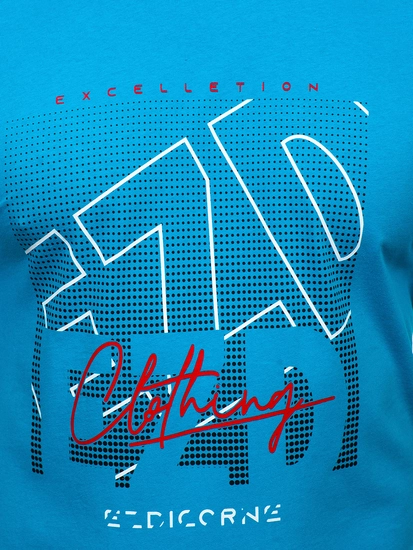 Herr Bomulls T-shirt Turkos Bolf 14748