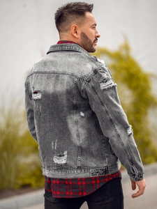 Herr Jeansjacka Grå Bolf MJ501G