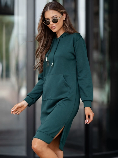 Dam sportig klänning med huva smör Bottle Grön Bolf 523