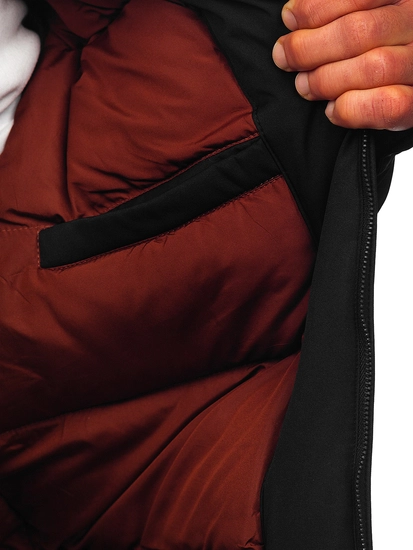 Herr Vinterjacka med päls Svart Bolf 22M335