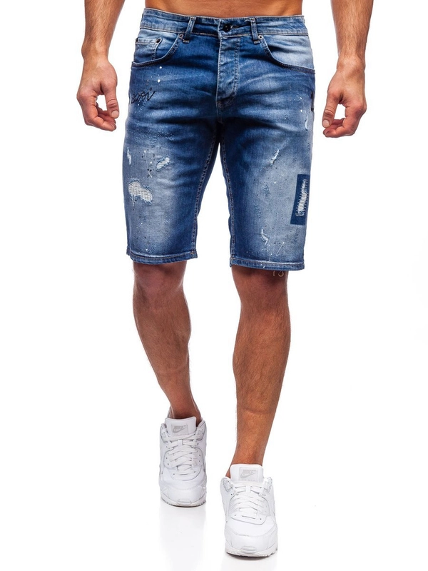 Herr Jeansshorts Marinblå Bolf 3007