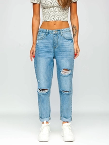 Dam Mammajeans med bälte Blå Bolf DM321M