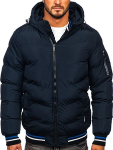 Herr Quiltad Vinterjacka Marinblå Bolf 6971