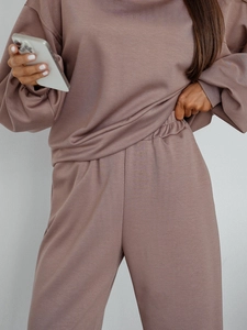 Dam 2-delad Träningsoverall med smörhuva Cappuccino Bolf 525