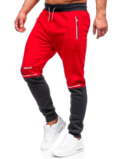Herr Mönstrad Sweatpants Röd Bolf AM85