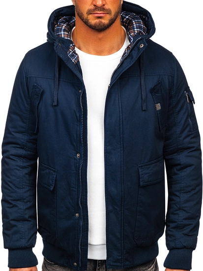 Herr Tjock vinterjacka i bomull Marinblå Bolf 1890