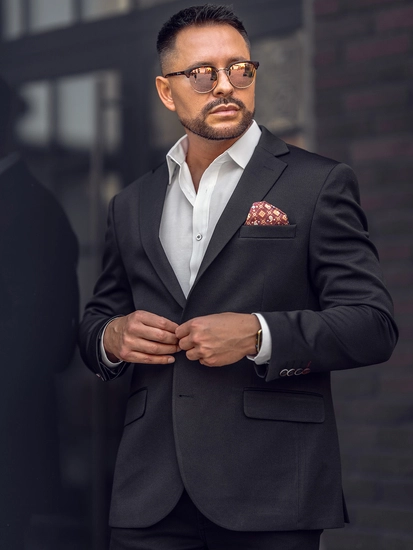 Herr Casual Kavaj Svart Bolf 24401