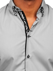 Herr Långärmad Skjorta Grå Bolf 3762