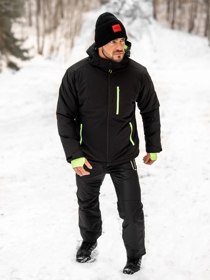 Herr Sportig Vinterjacka Svart Bolf HH011