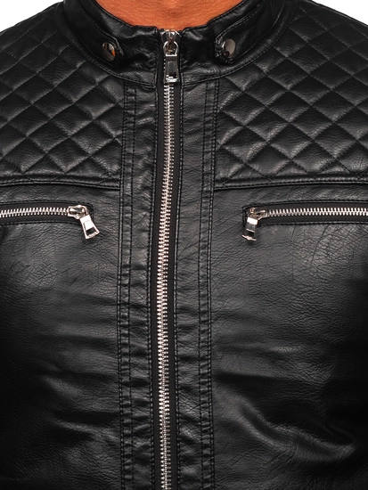 Herr Skinnjacka Bikermodell Svart Bolf 11Z8002