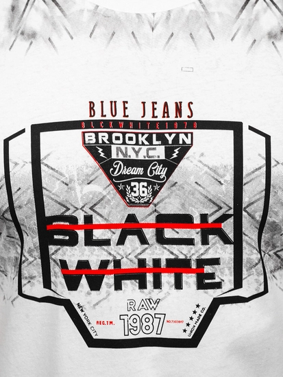 Herr Mönstrad T-shirt Vit Bolf 14207