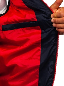 Herr Quiltad Väst med huva Marinblå Bolf 6875