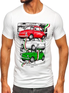 Herr T-shirt med tryck Vit Bolf HM918