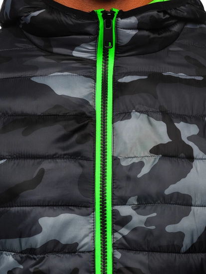 Herr Camo Lättviktsjacka Svart-Grön Bolf SM83