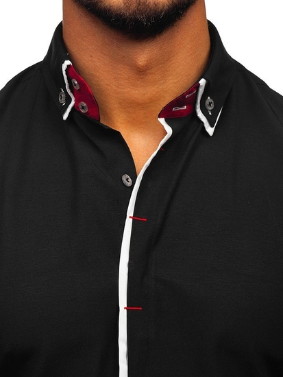 Herr Elegant Långärmad Skjorta Svart Bolf 2767-1