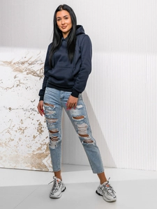 Dam Sweatshirt med känguruficka Marinblå Bolf W02A1