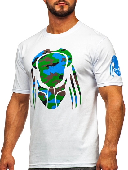 Herr Bomulls T-shirt med tryck Vit Bolf 192379-1