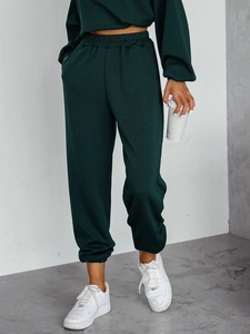 Dam 2-delad Träningsoverall med smörhuva Flaskgrön Bolf 525