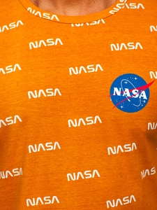 Herr T-shirt med tryck Orange Bolf 14950