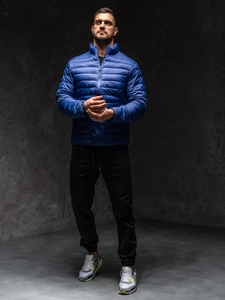 Herr Quiltad Lättviktsjacka Marinblå Bolf 13007