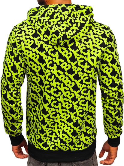 Herr Huvtröja med tryck Svart-Grön Bolf HW2320