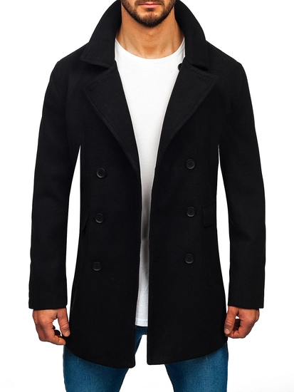 Herr Kort Dubbelknäppt vinterkappa Svart Bolf 11Z8215A2