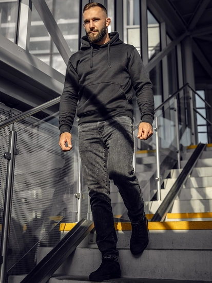 Herr Huvtröja och känguruficka Svart Bolf 2009A4