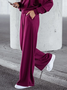 Dam 2-delad Träningsoverall med dragkedja och smör Vinröd Bolf 821109