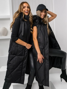 Dam Lång Quiltad Väst Svart Bolf 5M3166