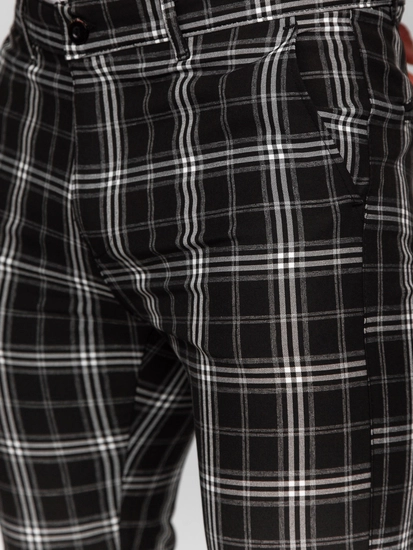 Herr Eleganta rutiga byxor Svart Bolf 184167