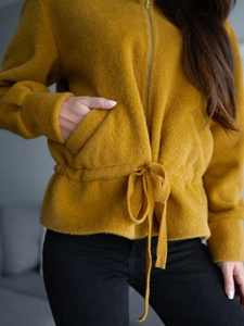 Dam Kort Kappa Jacka med huva Gul Bolf 9320