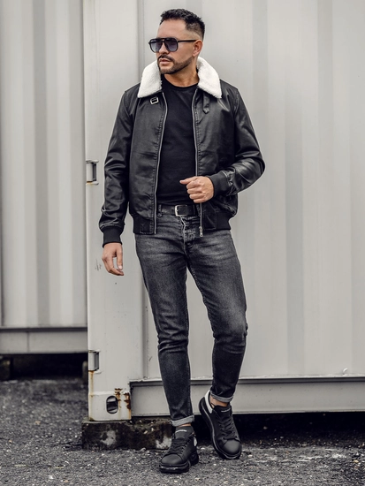 Herr Skinnjacka Svart Bolf 1178