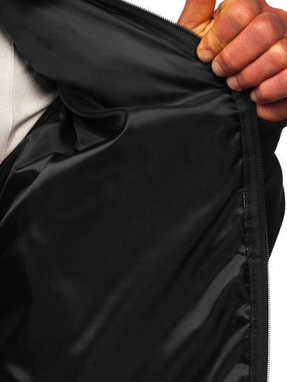 Herr Quiltad lättviktsbomberjacka Svart Bolf 146307